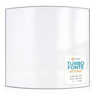 Vetro Turbo Fonte 407X401 - Vetro Curvo per stufa a legna