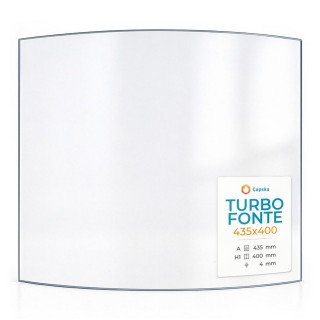 Vitre Turbo Fonte 435X400 - Verre Courbe pour poêle à bois