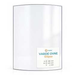 Varde Ovne ELLIPSE Glas - in sich gebogenes Kaminglas für Kaminofen
