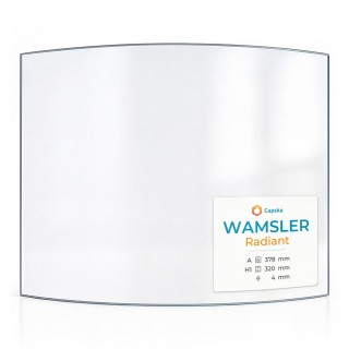 Vitre Wamsler RADIANT Courbe pour poêle à bois - Dimensions 378x320x4mm