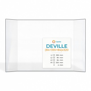Vetro Deville (84+355+84)x320 - Vetro Prismatico per inserto caminetto