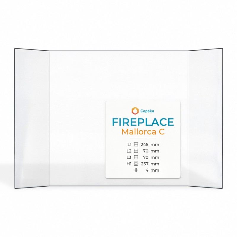 Vitre Fireplace MALLORCA C - Verre Prismatique pour insert
