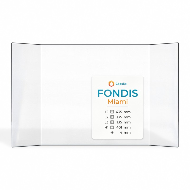 Fondis MIAMI Glass - Prismatic Panel for Fireplace Insert