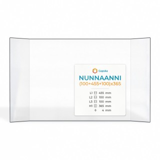 Vitre Nunnaanni (100+455+100)X365 - Verre Prismatique pour insert