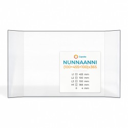 Nunnaanni (100+455+100)X365 Glas - Prismatisch Kaminglas für Kaminofen