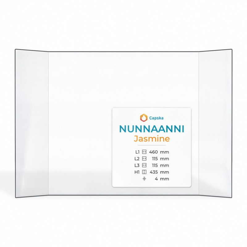 NUNNAANNI JASMINE Glass - Prismatic Glass Panel for Fireplace Insert