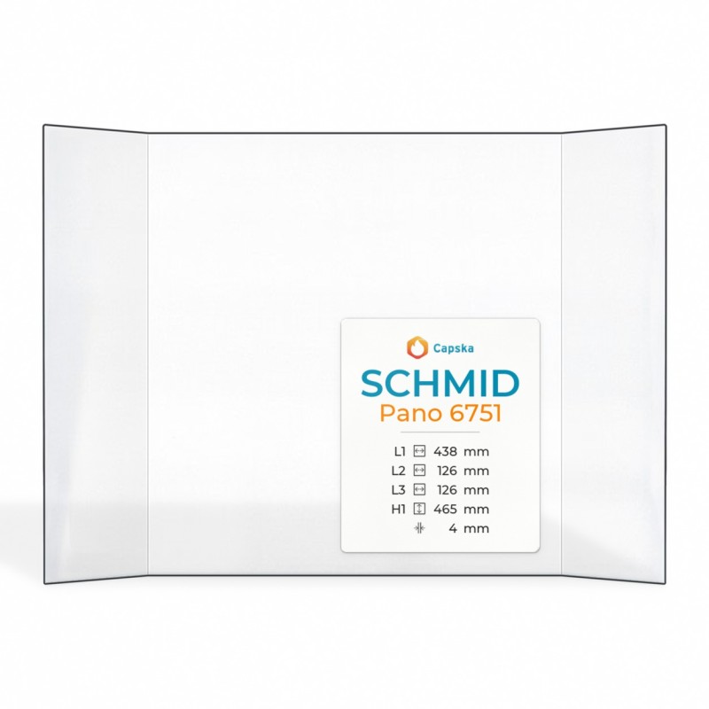 Schmid PANO 6751 Glas - Prismatisch Kaminglas für Kaminofen