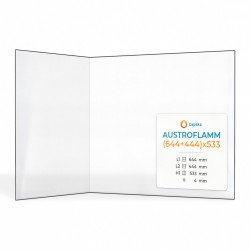 Austroflamm (644+444)X533 Glas - Gefaltet Kaminglas für Kaminofen