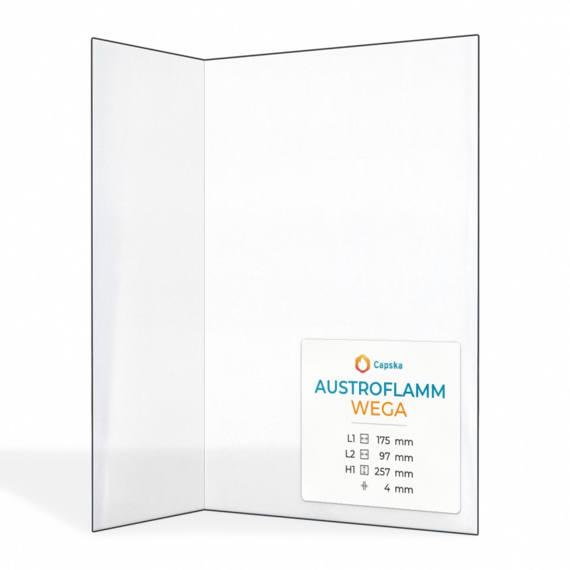 Austroflamm WEGA Glas - Gefaltet Kaminglas für Kaminofen