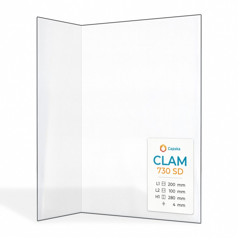 Clam 730 SD Glas - Gefaltetes Kaminglas für Kaminofen