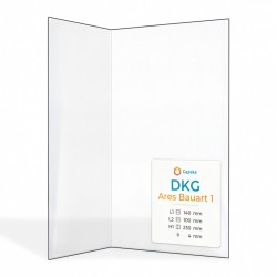 Vitre Dkg ARES BAUART 1 - Verre Pliée pour poêle à bois