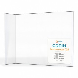 Vitre Godin PANORAMIQUE 725 - Verre Pliée pour insert
