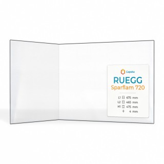 Ruegg SPARFLAM 720 Glas - Gefaltet Kaminglas für Kaminofen