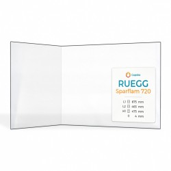 Vetro Ruegg SPARFLAM 720 - Vetro Piegato per inserto per caminetto