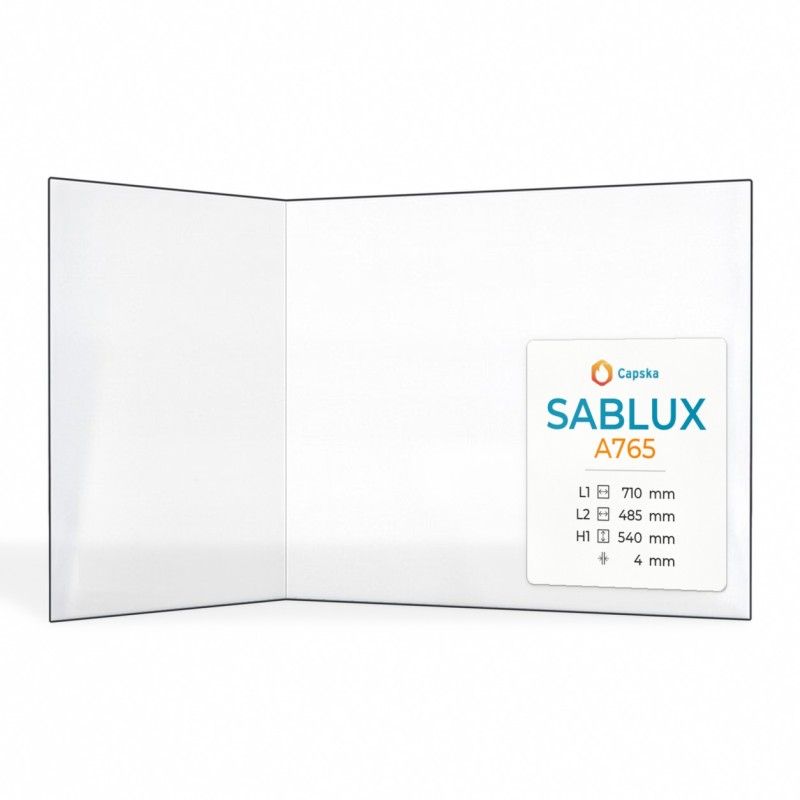 SABLUX A765 Glass Panel - Folded Glass for Wood Burning Stove