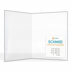 Schmid EKKO (440+440)X485 Glass - Folded glass panel for fireplace insert