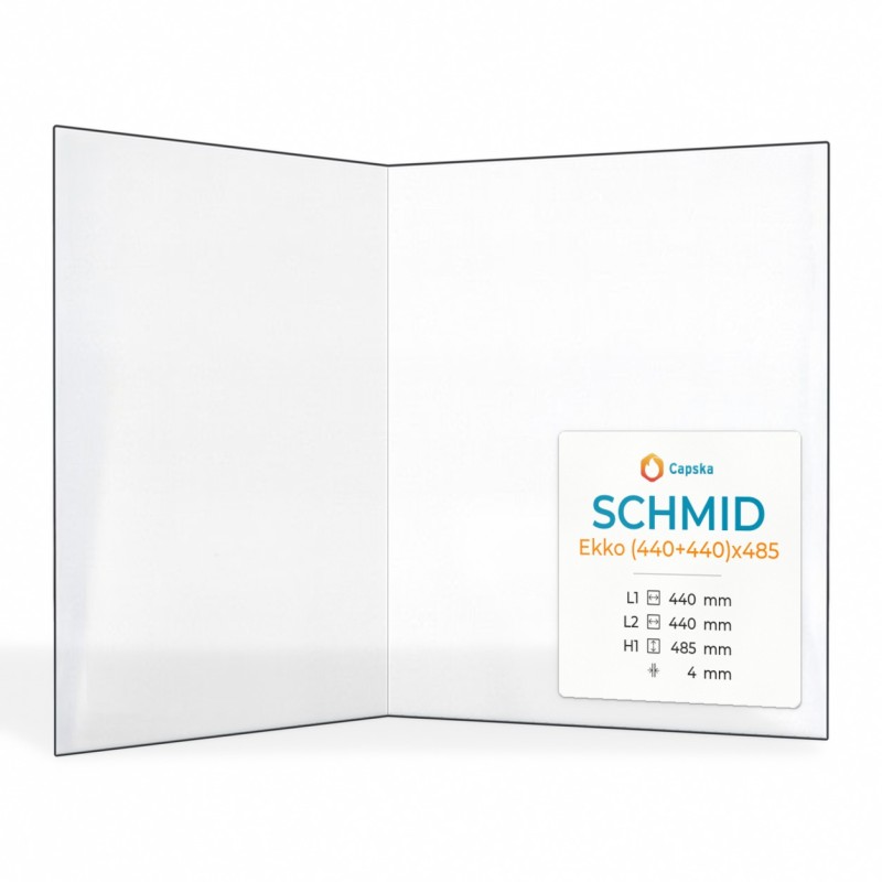 Schmid EKKO (440+440)X485 Glas - Gefaltet Kaminglas für Kaminofen