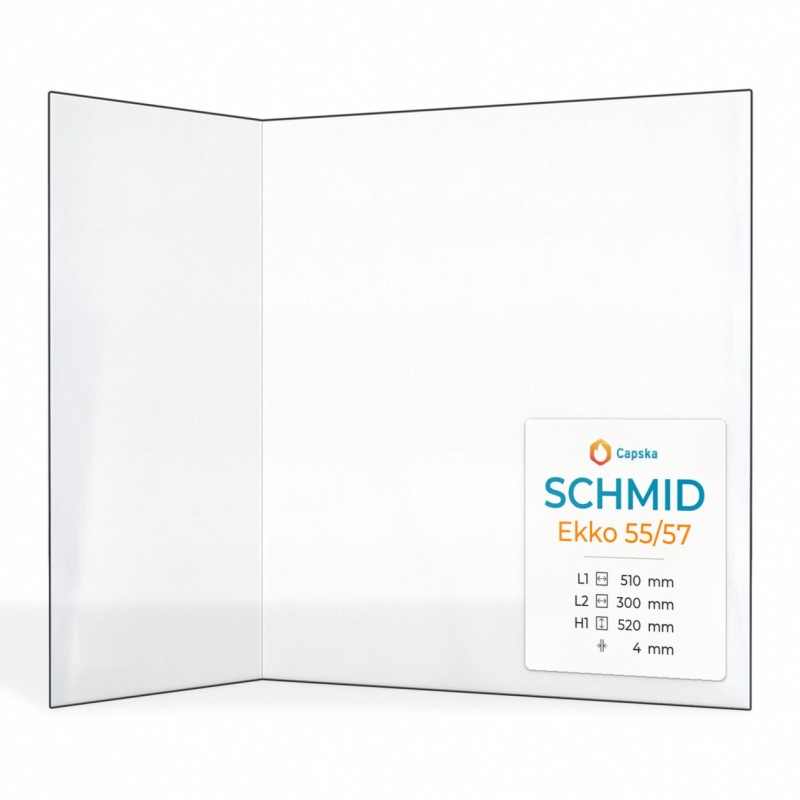 Schmid EKKO 55/57 Glass - Folded Glass Panel for Fireplace Insert