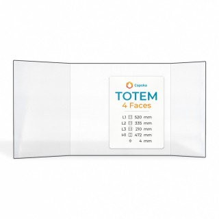 Totem 4 Faces Glass - Prismatic Panel for Fireplace Insert