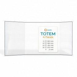 Totem 4 FACES Glass - Prismatic glass panel for fireplace insert