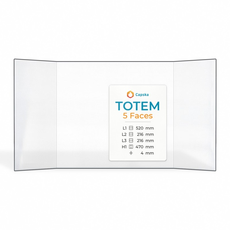 Vetro Totem 5 FACES - Vetro Prismatico per inserto per caminetto