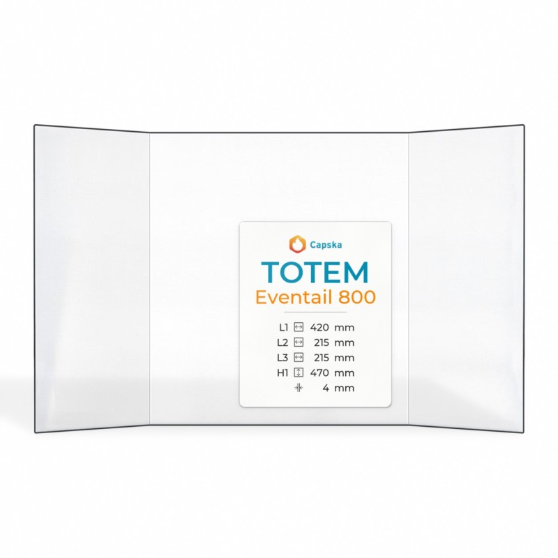 Vetro Totem EVENTAIL 800 - Vetro Prismatico per inserto caminetto