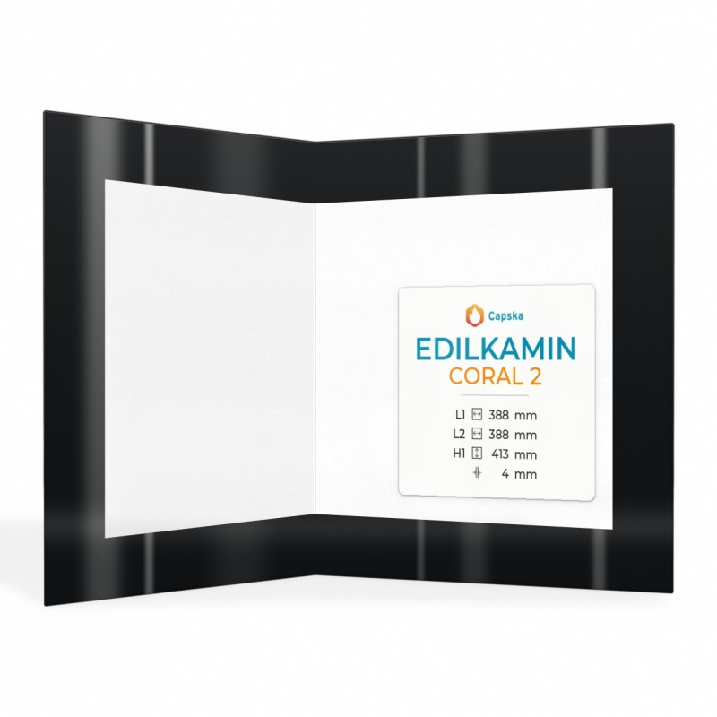 Edilkamin CORAL 2 Glass - Folded Screen-printed glass panel