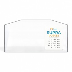 Supra VOSGES Glas - 2 geschnittene Ecken Kaminglas für Kaminofen