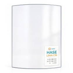 Hase LIMA C16 Glas - in sich gebogenes Kaminglas für Kaminofen
