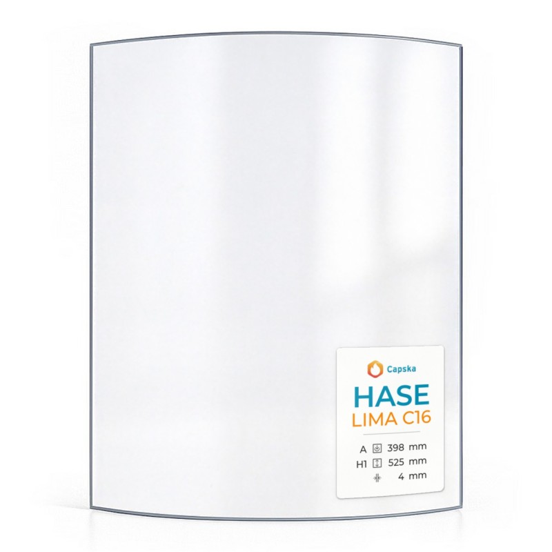 HASE LIMA C16 Glass - Curved Glass Panel for Wood Burning Stove