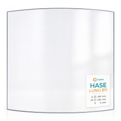 Hase LUNO B11 Glas - in sich gebogenes Kaminglas für Kaminofen
