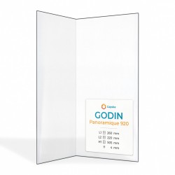 Vitre Godin PANORAMIQUE 920 - Verre Pliée pour insert