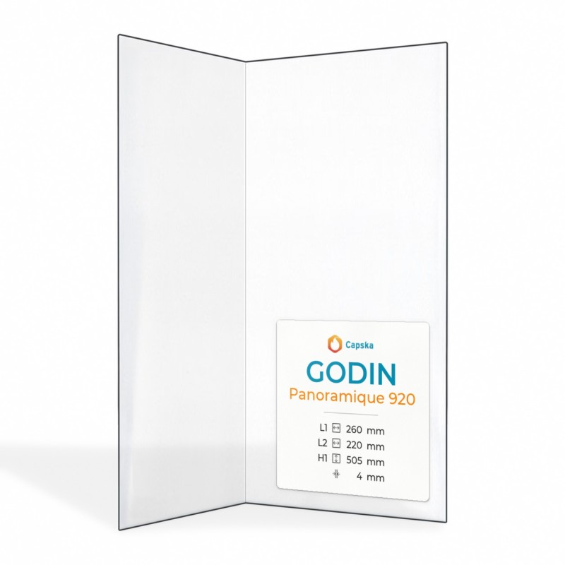 Godin PANORAMIQUE 920 Glas - Gefaltetes Kaminglas für Kaminofen