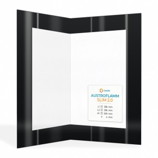 Austroflamm SLIM 2.0 Glas - Gefaltet Siebdruck Kaminglas