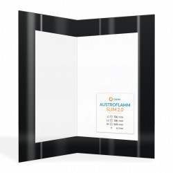 Austroflamm SLIM 2.0 Glas - Gefaltet Siebdruck Kaminglas für Kaminofen