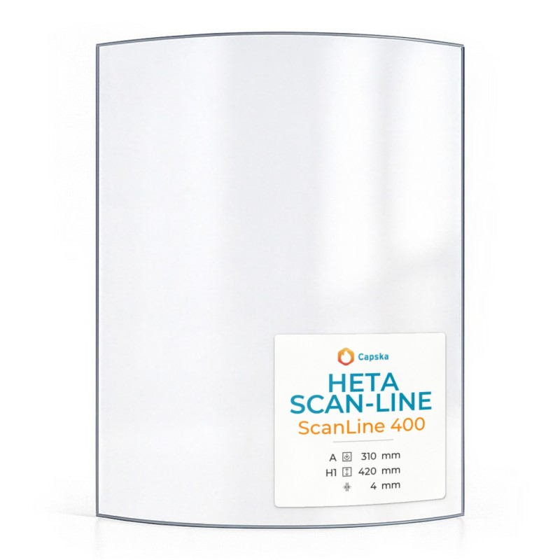 Vitre courbe Heta Scan-Line 400 pour poêle à bois