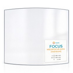 Focus MEIJIFOCUS Glass (Inner pane) - Curved glass panel for wood burning stove