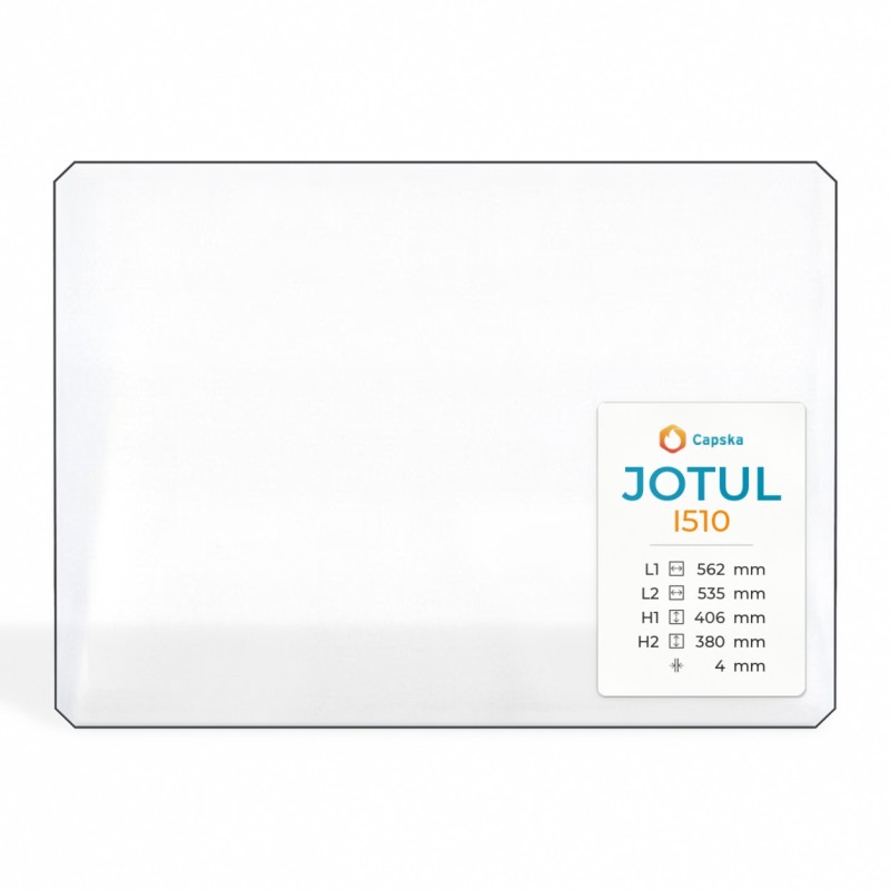 Jotul I510 Glass Panel - 4 Cut Corners for Wood Burning Stove