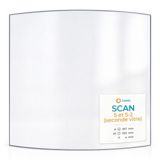 Glas für Kaminofen SCAN 5 ET 5-2 - gebogenes Kaminglas