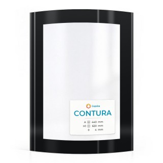 Vitre Contura 101 - Verre Courbe Sérigraphié pour poêle à bois