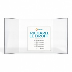 Richard Le Droff 5205+405+205°X405 Glass - Prismatic glass panel for fireplace insert