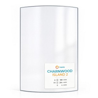 Charnwood ISLAND 2 Glas - in sich gebogenes Kaminglas für Kaminofen