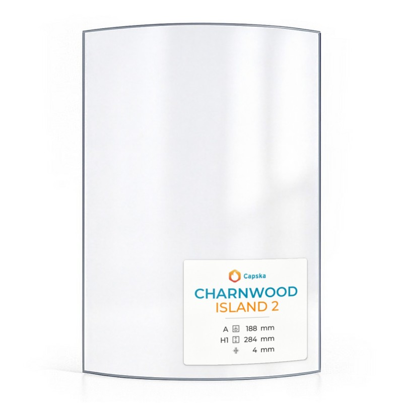 Charnwood ISLAND 2 Glas - in sich gebogenes Kaminglas für Kaminofen
