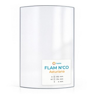 FLAM N'CO ASTURIANA Glass Panel - Curved for Wood Burning Stove