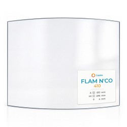 Vitre Flam N'Co 410 - Verre Courbe pour poêle à bois