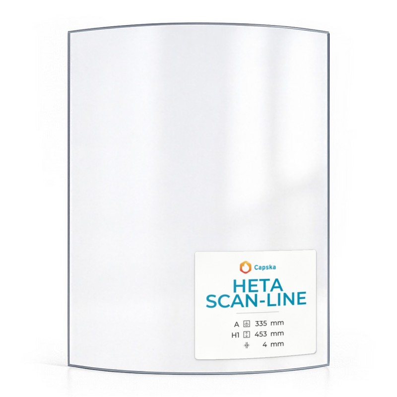 Heta Scan-Line 335X453 Glas - in sich gebogenes Kaminglas