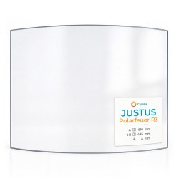 Justus POLARFEUER R3 Glas - in sich gebogenes Kaminglas für Kaminofen