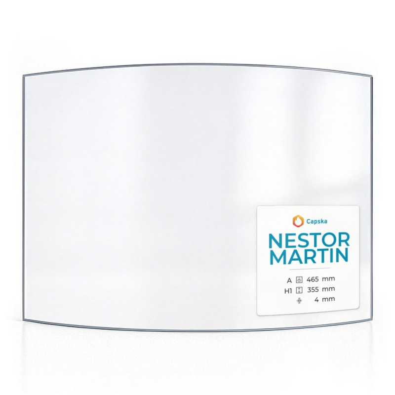 Nestor Martin 465X355 Curved Glass Panel for Wood Burning Stove