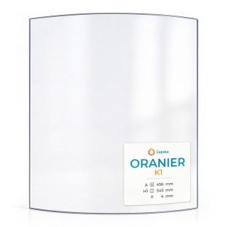 Oranier K1 Glas - gebogenes Kaminglas für Kaminofen