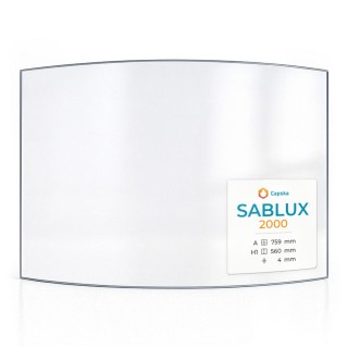SABLUX 2000 Curved Glass Panel for Wood Burning Stove